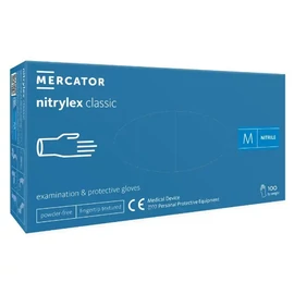 Mercator Nitrylex Classic Blue nitril púdermentes vizsgálókesztyű (100db/doboz)