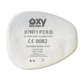 Oxyline X7N11 P2 R D részecske előszűrő, X701 A1, X702 A1, X703, ABEK1 (4 db/csomag)