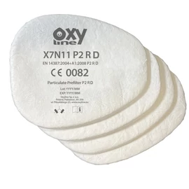 Oxyline X7N11 P2 R D részecske előszűrő, X701 A1, X702 A1, X703, ABEK1 (4 db/csomag)