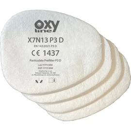 Oxyline X7N13 P3 D részecske előszűrő, X701 A1, X702 A1, X703, ABEK1 (4 db/csomag)
