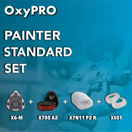 Oxyline OXYPRO ZX6LA27N11P2 festő félálarc alapkészlet, 5 részes: maszk+szűrő+kiegészítők