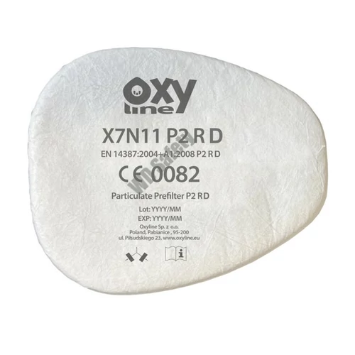 Oxyline X7N11 P2 R D részecske előszűrő, X701 A1, X702 A1, X703, ABEK1 (4 db/csomag)
