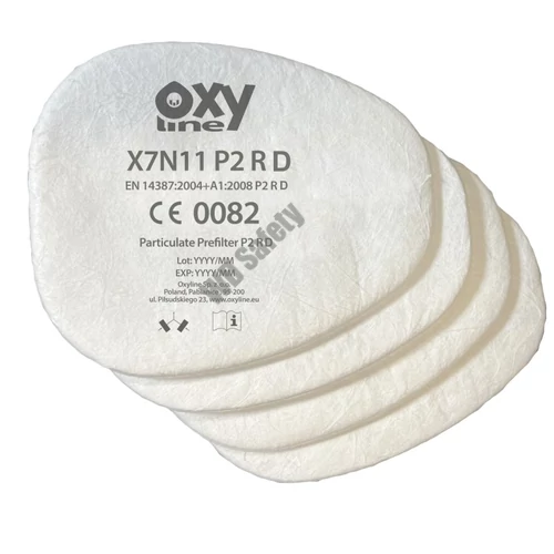 Oxyline X7N11 P2 R D részecske előszűrő, X701 A1, X702 A1, X703, ABEK1 (4 db/csomag)