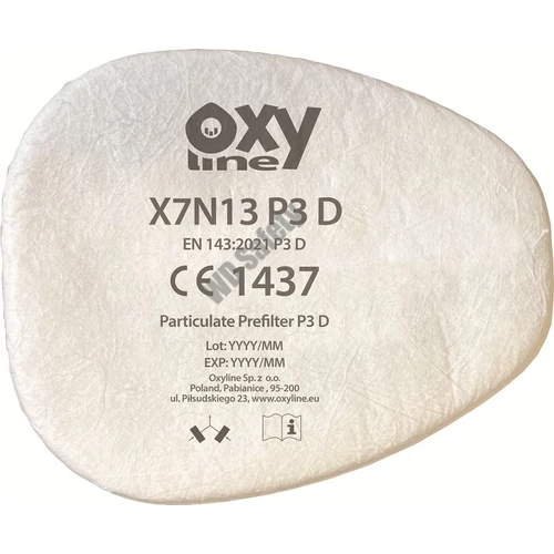 Oxyline X7N13 P3 D részecske előszűrő, X701 A1, X702 A1, X703, ABEK1 (4 db/csomag)