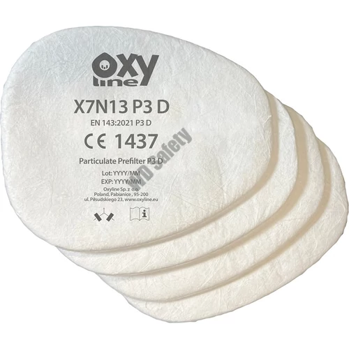 Oxyline X7N13 P3 D részecske előszűrő, X701 A1, X702 A1, X703, ABEK1 (4 db/csomag)
