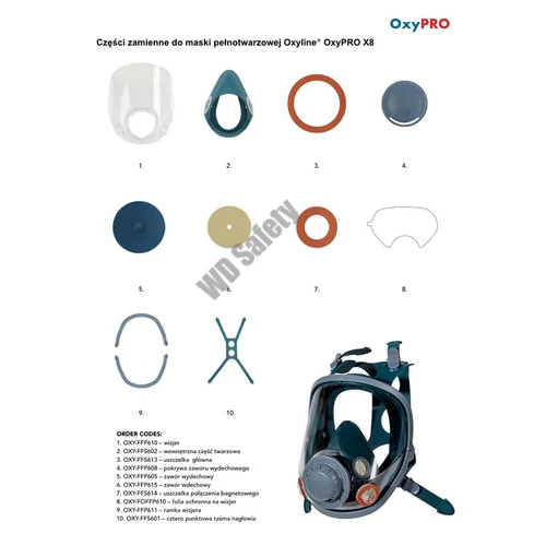 Oxyline OXYPRO X8 teljes arcmaszk CL2 szilikon, bajonett zárral
