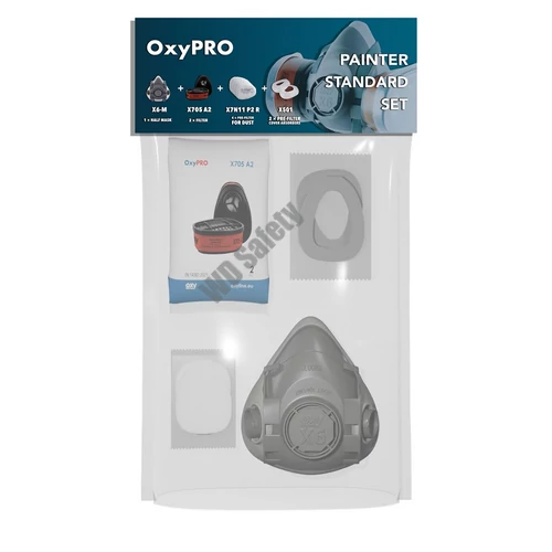 Oxyline OXYPRO ZX6LA27N11P2 festő félálarc alapkészlet, 5 részes: maszk+szűrő+kiegészítők