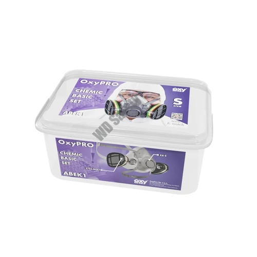 Oxyline OXYPRO ZX6LABEK1 vegyi gáz elleni félálarc alapkészlet, 2 részes: maszk+szűrő védődobozban