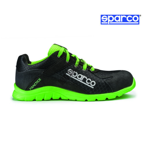 Sparco Practice Keke S1P SRC munkavédelmi cipő, fekete-fluozöld