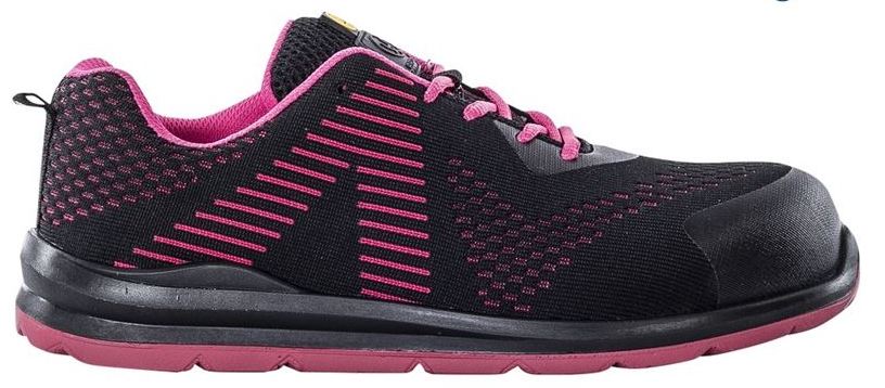 Ardon Flytex S1P ESD SRC női munkavédelmi cipő, fekete-rózsaszín